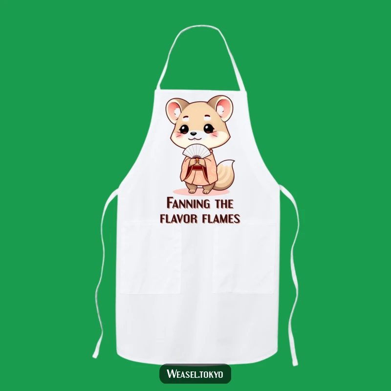 Funny Weasel Kimono Apron: Cook with Politeness and Japanese Flair