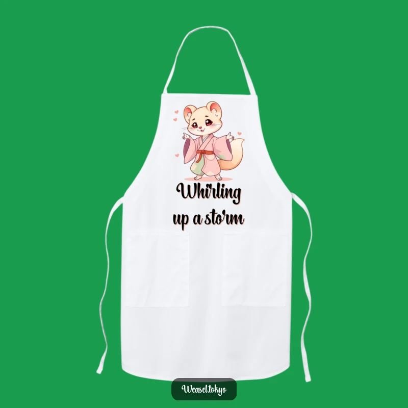 Funny Energetic Weasel Kimono Apron: Cook with Dynamic Style