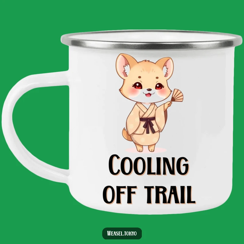 Adventure Funny Weasel Fan Waving Camping Mug: Wave Hello Outdoors!