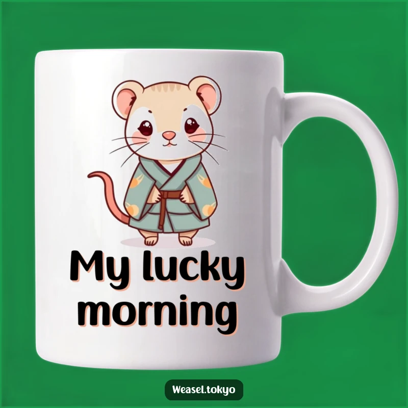 Funny Kawaii Weasel Kimono Mug - Balanced Charm - Unique Gift