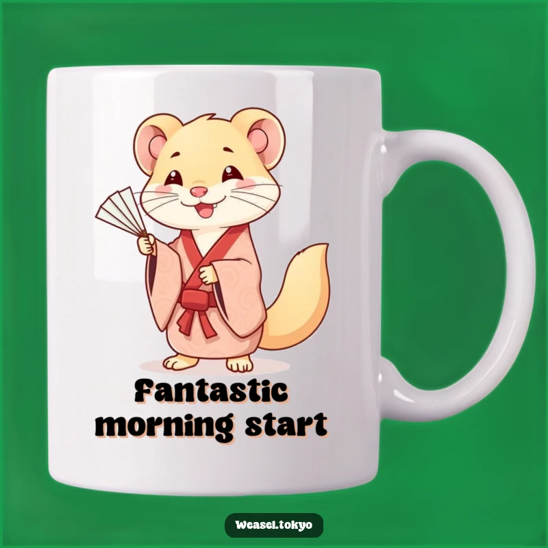 Funny Kawaii Weasel Mug - Elegant Kimono Fun & Unique Gift Idea