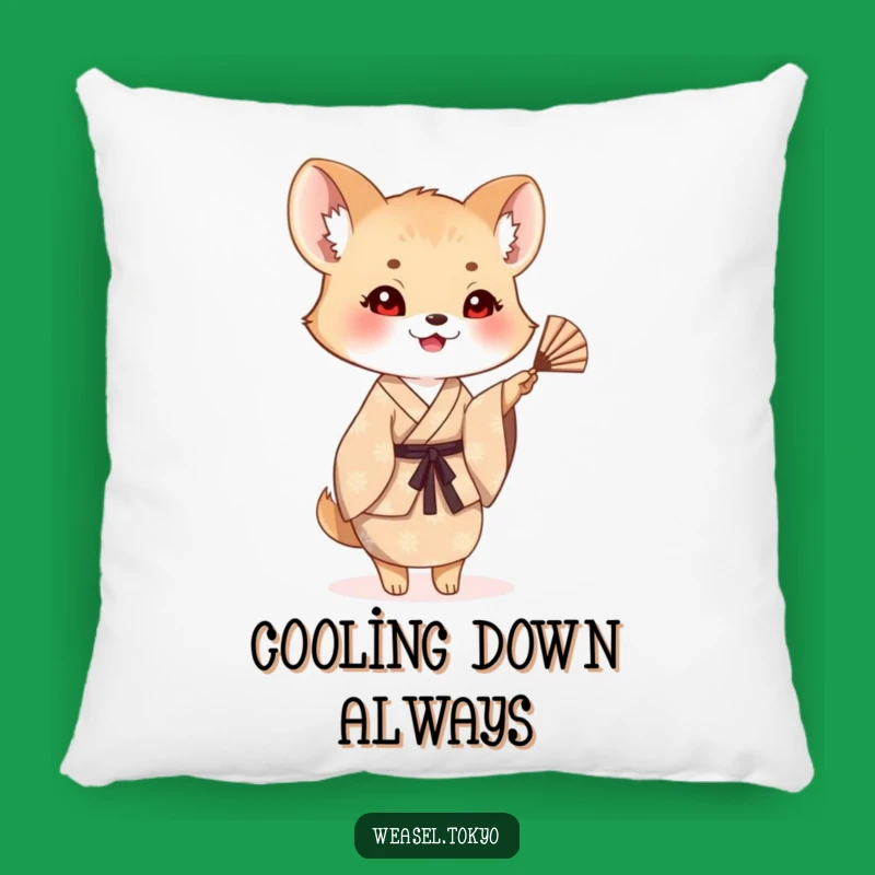 Cozy Funny Weasel Fan Waving Pillow: Soft Greetings!