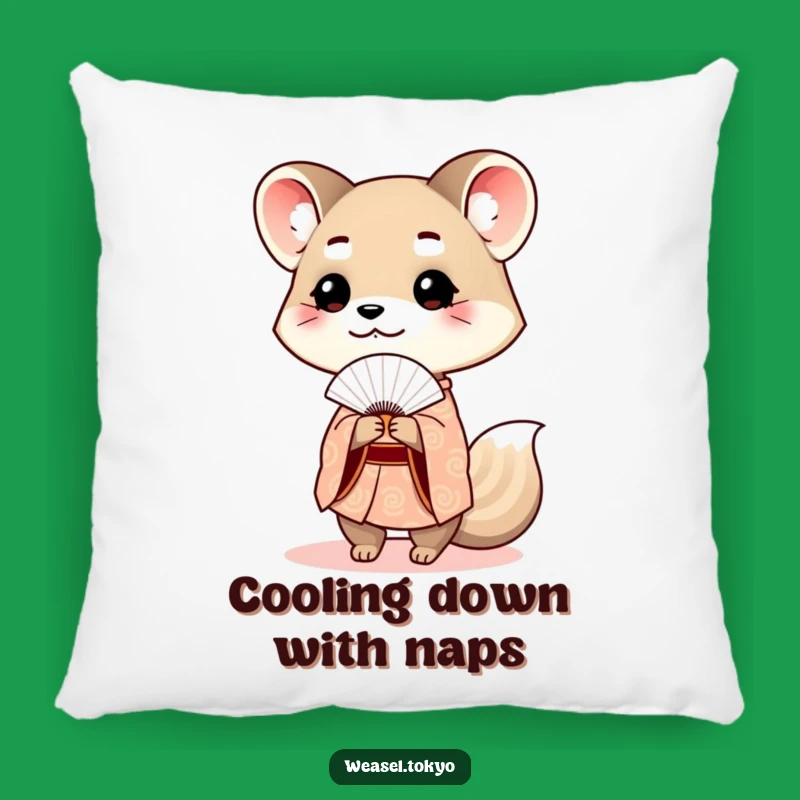 Charming Funny Weasel Kimono Pillow: Comfort with a Polite Touch