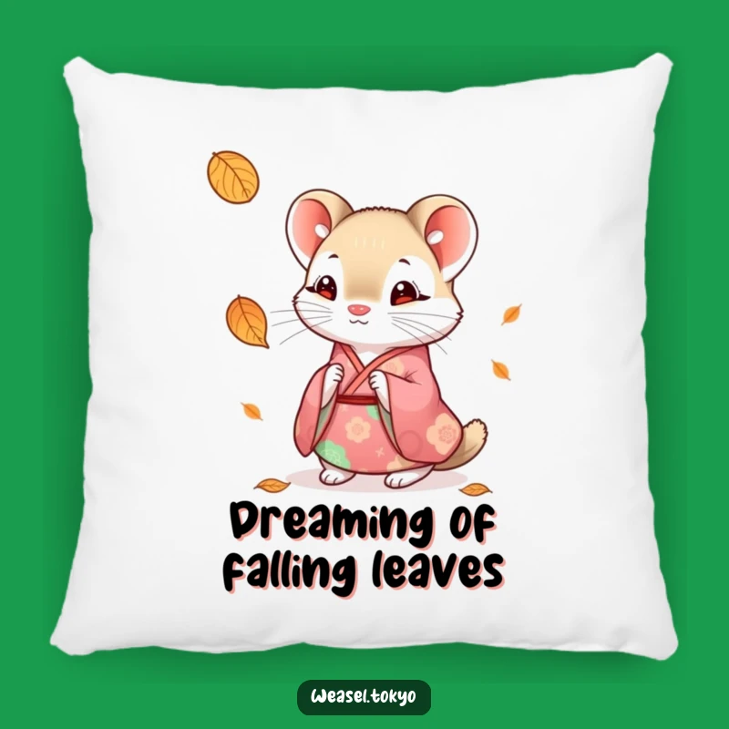 Cozy Funny Curious Weasel Kimono Pillow: Comfort and Autumnal Calm