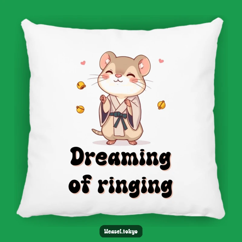 Funny Weasel Juggling Bells Pillow: Comfy & Cheerful Home Accent
