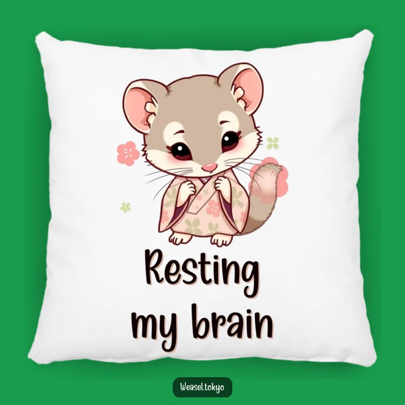 Funny Kawaii Weasel Kimono Pillow - Curious Comfort - Gift of Thought
