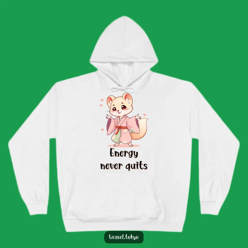Cozy Funny Energetic Weasel Kimono Hoodie: Warmth Meets Dynamic Fun