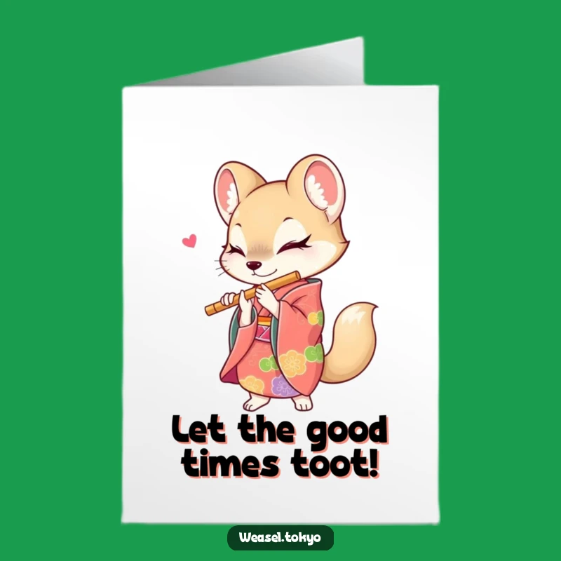 Free Printable Birthday Card: Musical Weasel Serenade, Downloadable & Print at Home Melody