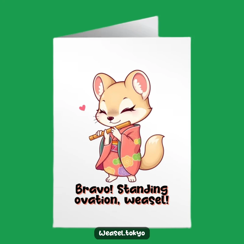 Free Printable Congrats Card: Weasel's Flute Fanfare, Downloadable Celebration Music