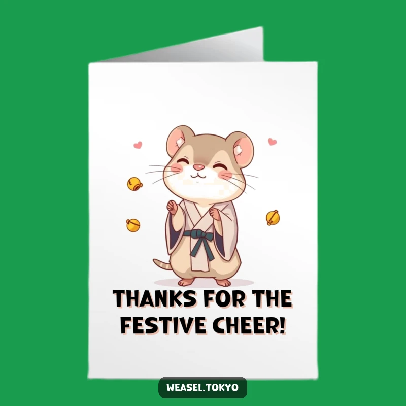 Free Printable Thank You Card: Juggling Weasel Gratitude - Funny Downloadable Gift!