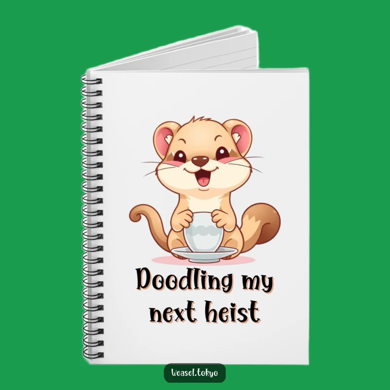 Funny Weasel Tea Time Notebook: Jot Down Ideas with Humor