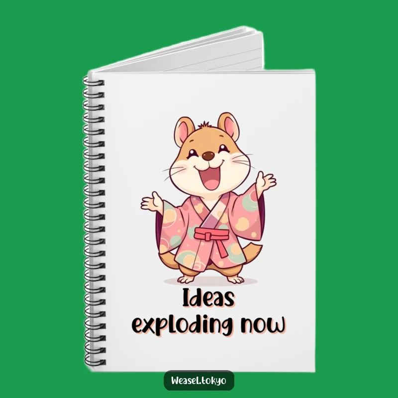 Funny Kawaii Weasel Kimono Notebook: Joyful Gestures - Write Your Fun