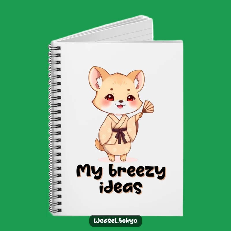 Funny Weasel Fan Waving Notebook: Jot Down Ideas with a Smile!