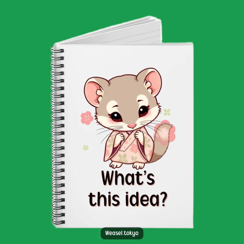 Funny Kawaii Weasel Kimono Notebook - Curious Notes - Write Your Discoveries