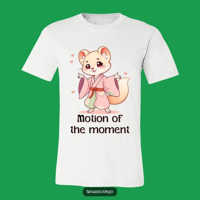 Funny Energetic Weasel Kimono T-Shirt: Move with Style and Humor