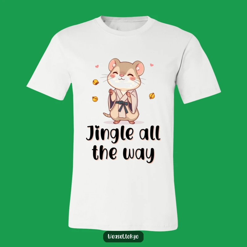 Funny Weasel Kimono T-Shirt: Playful Juggling Bells Apparel