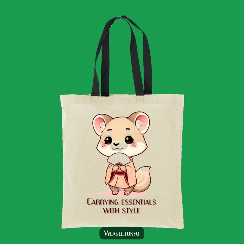 Funny Weasel Kimono Tote Bag: Carry Elegance and Humor Daily