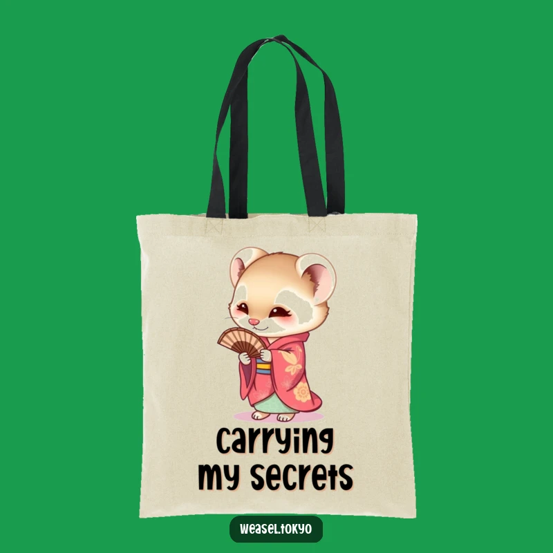 Funny Weasel Kimono Tote Bag: Carry Your Curiosity in Style. Hilarious Reusable Bag